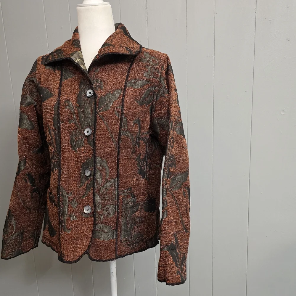 Parsley & Sage Tapestry Reversible Boho Art Blazer Jacket - Picture 3 of 14